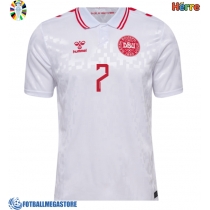 Fotballdrakt Herre Danmark Mathias Jensen #7 Bortedrakt EM 2024 Kortermet